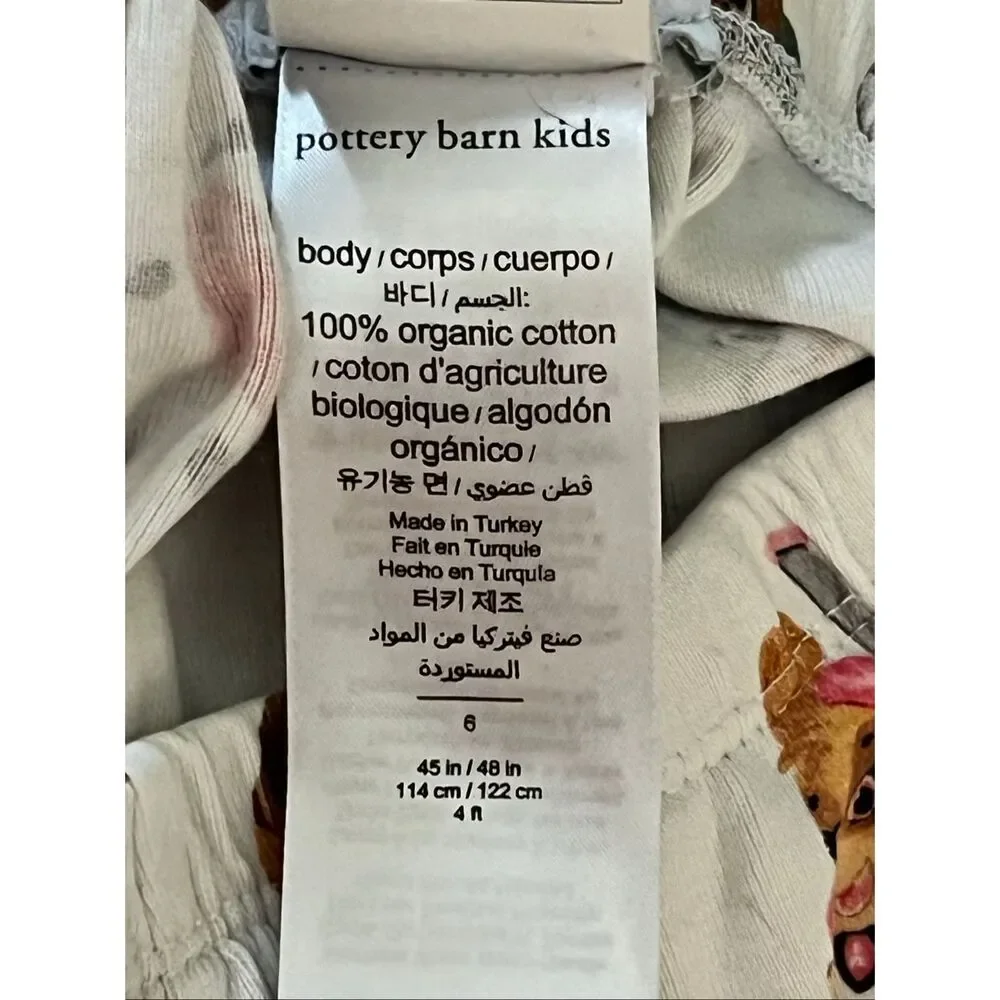 Pottery Barn Kids PAW PAW Patrol Nickelodeon Organic Cotton Pajama Set size 6 - Picture 6 of 6